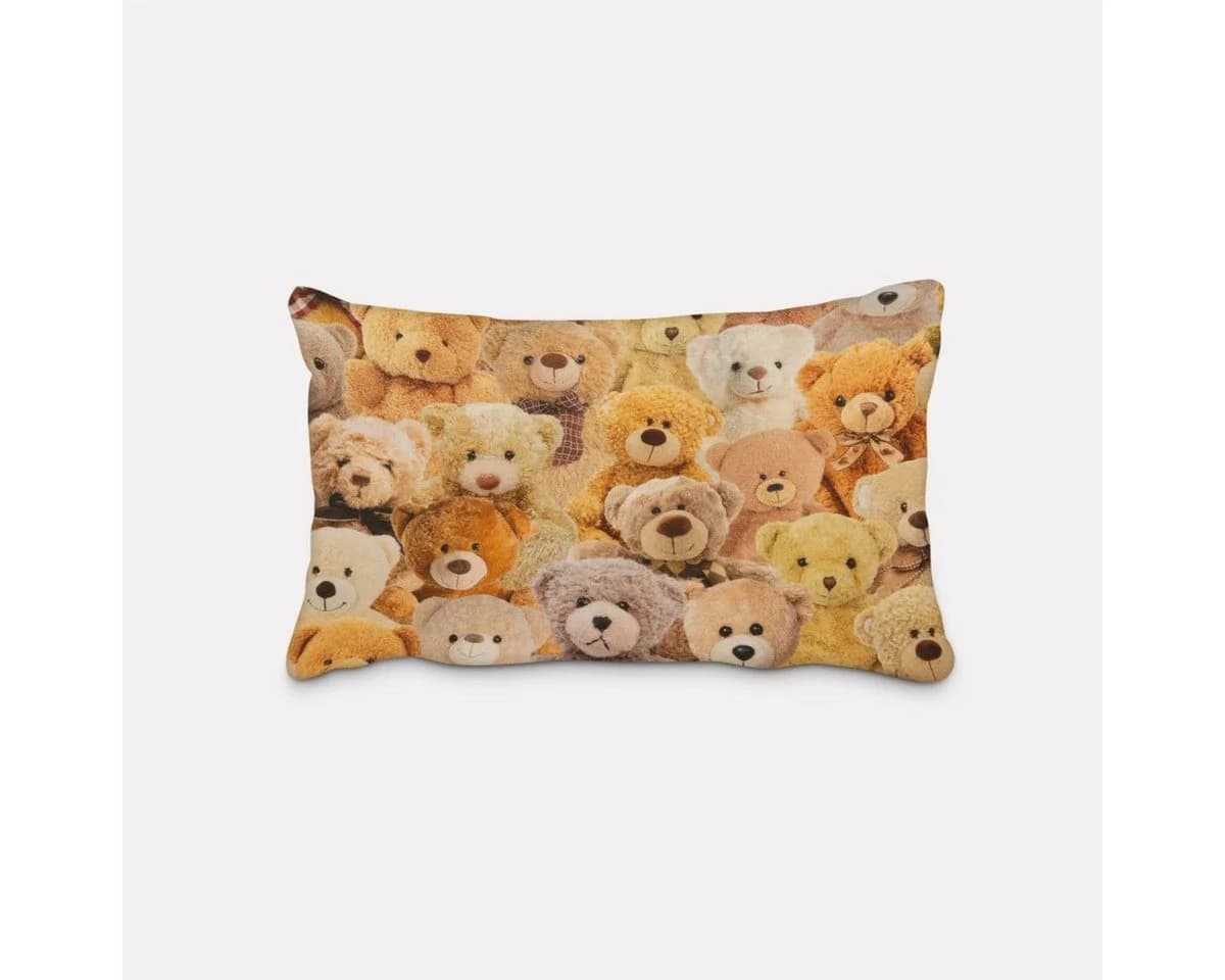 SCHÖNER LEBEN. Dekokissen Kissenhülle Teddybären Beige/Braun - Bild 2