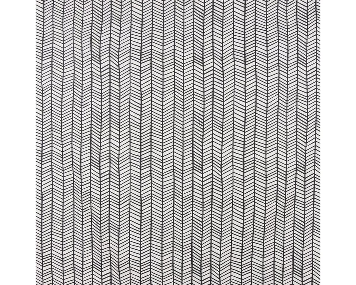 SCHÖNER LEBEN. Tischdecke Fischgrätmuster Schwarz-Weiß Baumwolle