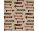 SCHÖNER LEBEN. Kissenhülle Dackel Motiv Beige Bunt Baumwolle Bild 4