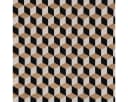 SCHÖNER LEBEN. Dekokissen Jacquard 3D Würfel Schwarz Gold Ecru Bild 3