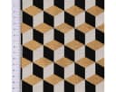 SCHÖNER LEBEN. Dekokissen Jacquard 3D Würfel Schwarz Gold Ecru Bild 4