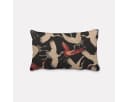 SCHÖNER LEBEN. Kissenhülle GobelCranebird Paradise Kraniche Schwarz Rot Beige Bild 2