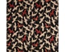 SCHÖNER LEBEN. Kissenhülle GobelCranebird Paradise Kraniche Schwarz Rot Beige Bild 3