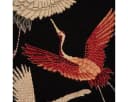 SCHÖNER LEBEN. Kissenhülle GobelCranebird Paradise Kraniche Schwarz Rot Beige Bild 5