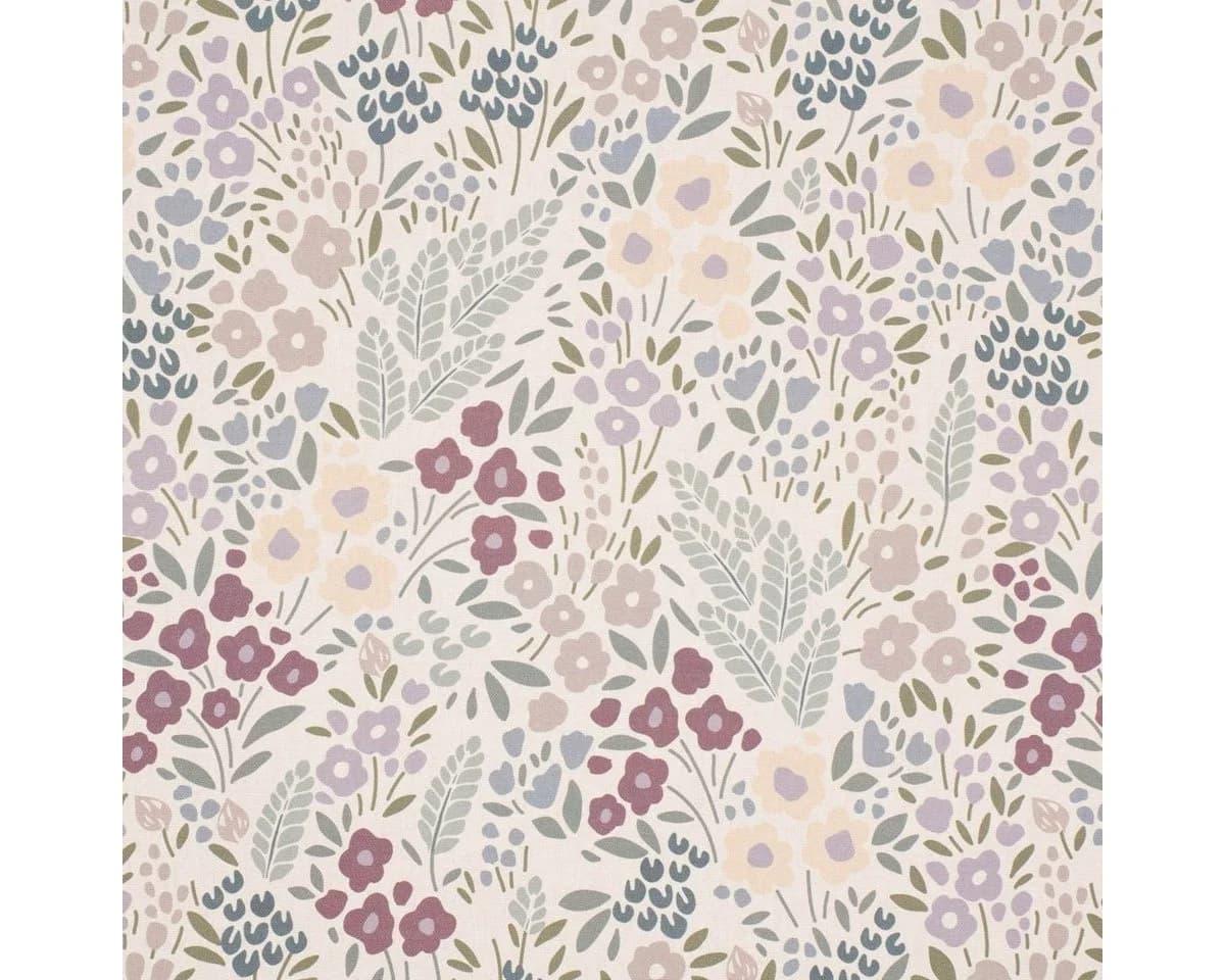 SCHÖNER LEBEN. Tischdecke Digitaldruck Blumenwiese cremeweiß lila