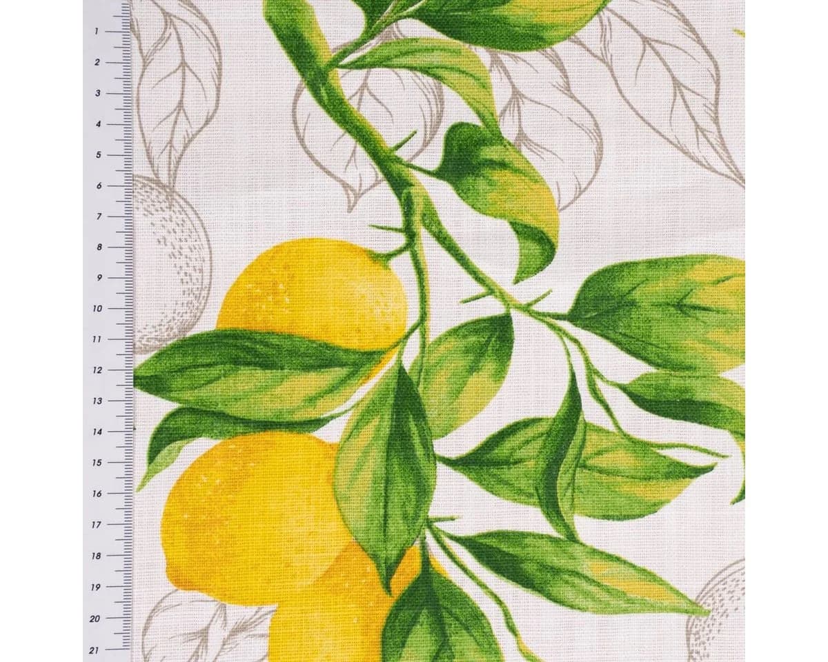 SCHÖNER LEBEN. Dekokissen Kissenhülle Baumwolle Citron Zitronen weiß grün - Bild 5