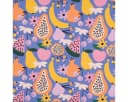 SCHÖNER LEBEN. Tischdecke Retro Pop Obst Blumen lila bunt 100% Baumwolle Bild 1