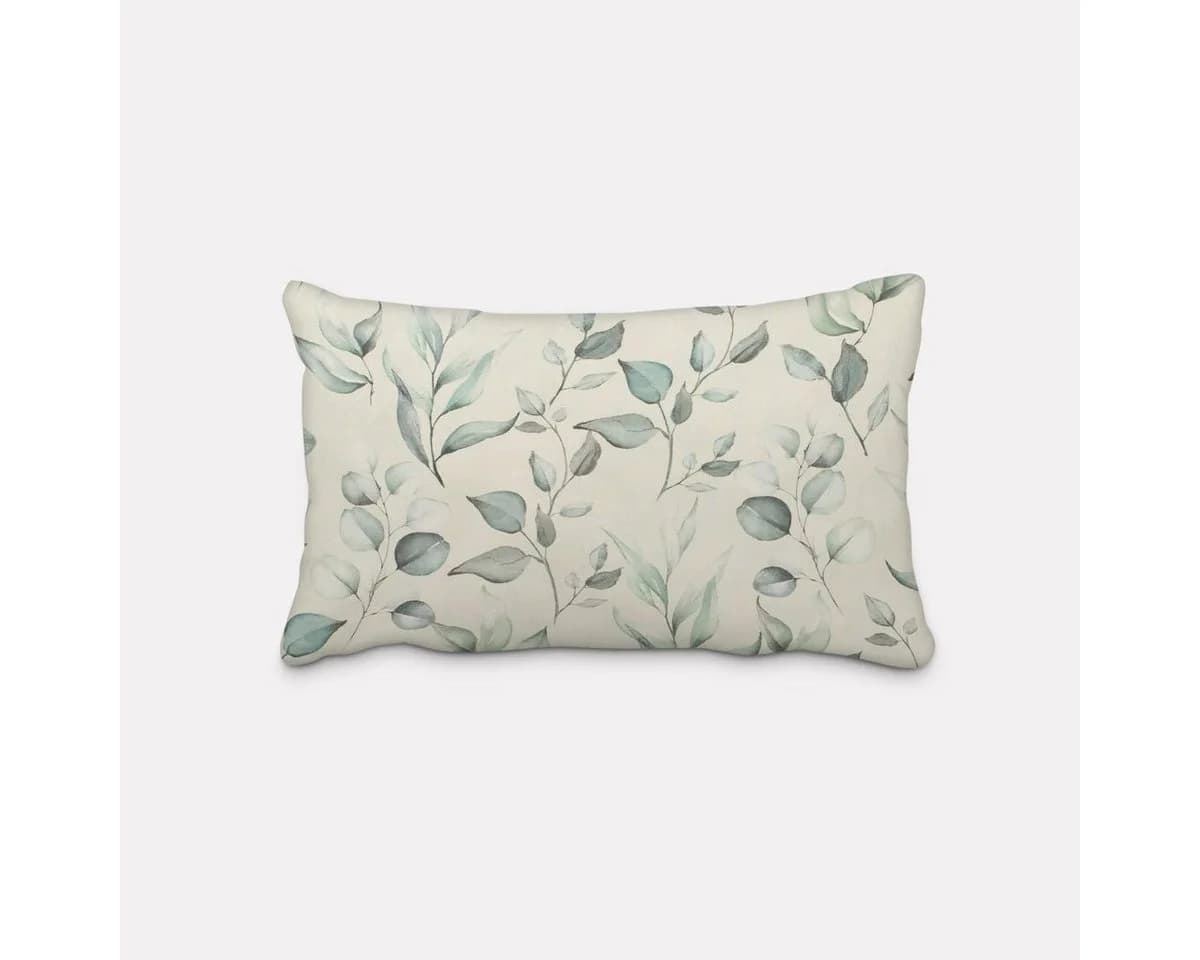 SCHÖNER LEBEN. Dekokissen Kissenhülle Outdoor Plant Lover Blätterzweige Aquarel