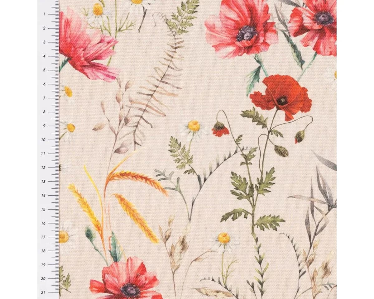 SCHÖNER LEBEN. Tischläufer Poppy Mohnblumen Kamille Getreide Digitaldruck - Bild 4