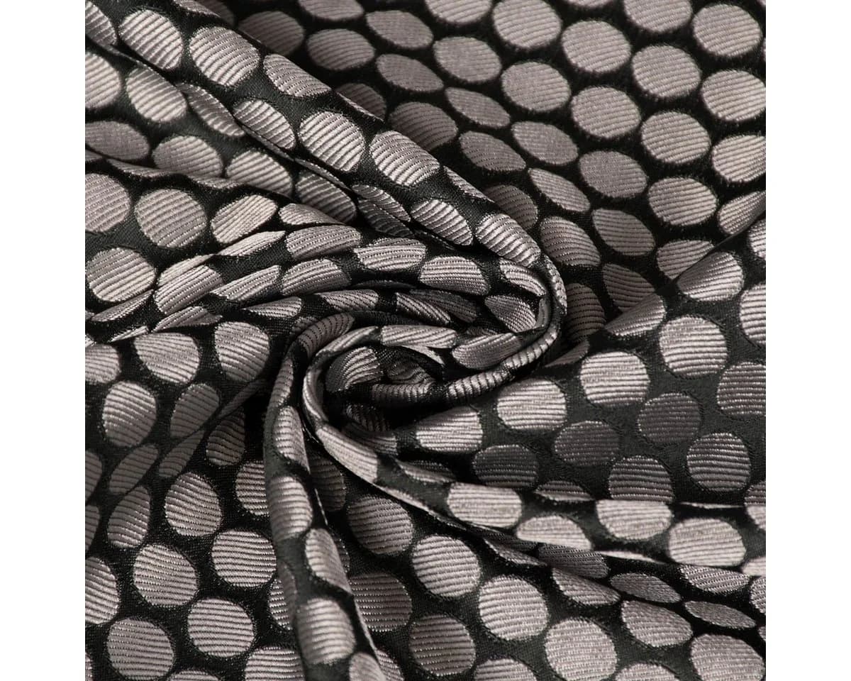 SCHÖNER LEBEN. Tischläufer Jacquard Punkte schwarz silbergrau - Bild 4