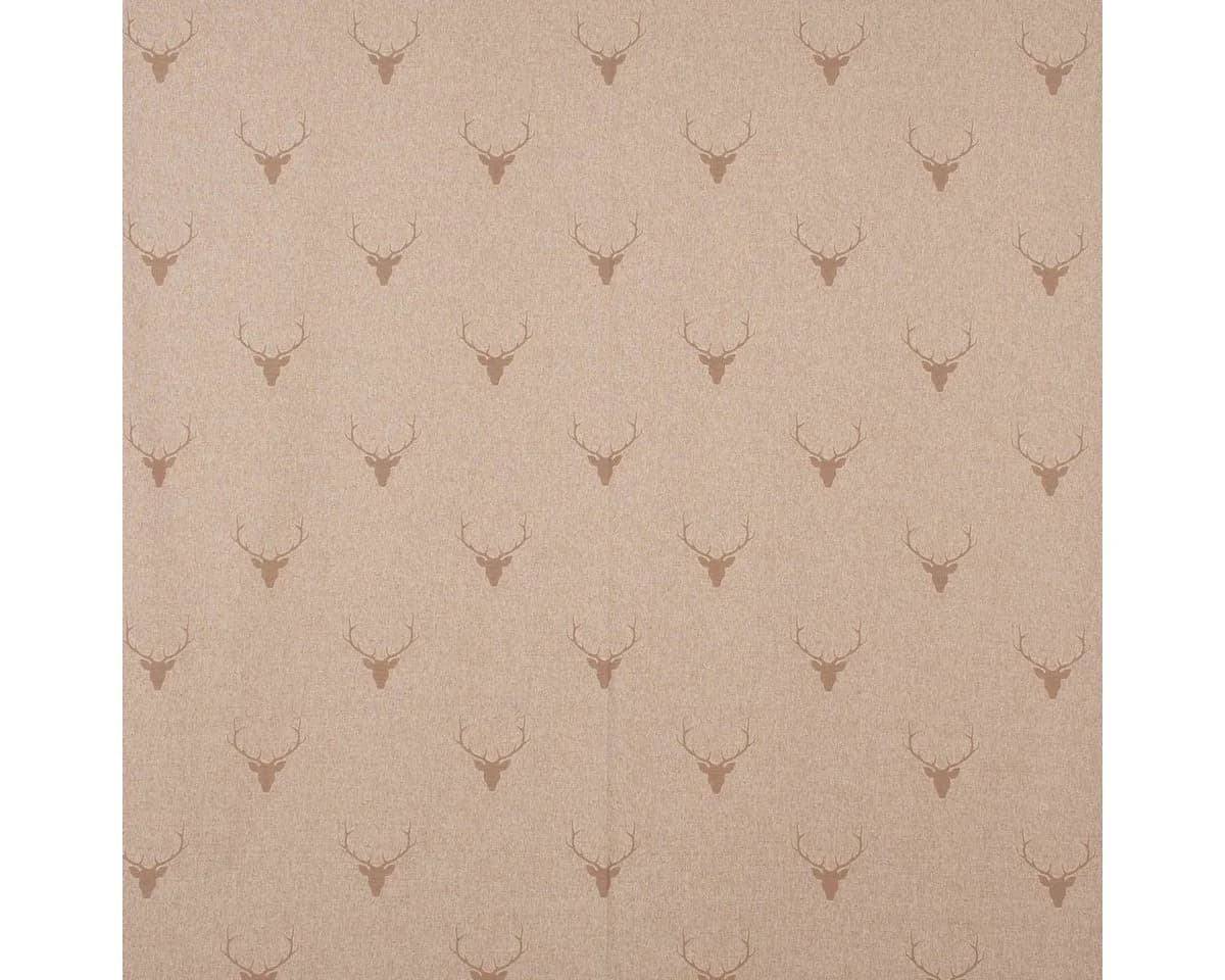 SCHÖNER LEBEN. Vorhang Jacquard Hirschkopf beige braun blickdicht Ösen - Bild 3