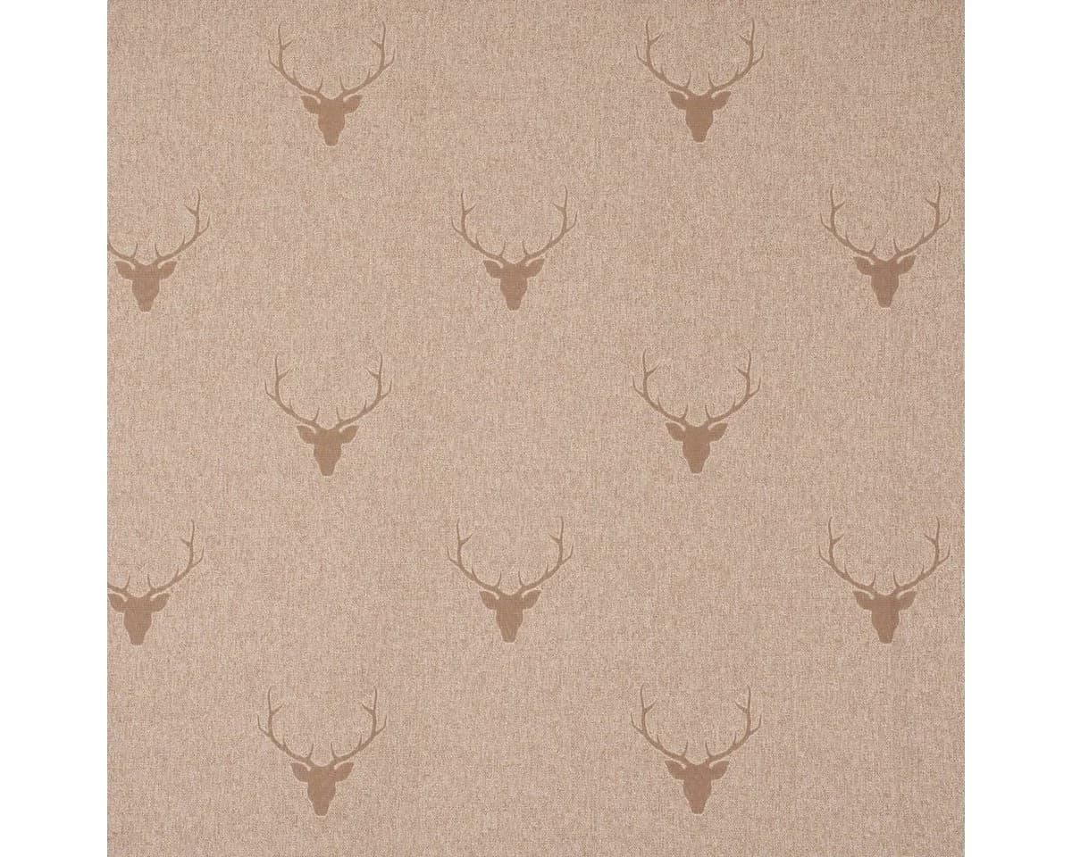 SCHÖNER LEBEN. Vorhang Jacquard Hirschkopf beige braun blickdicht Ösen - Bild 4