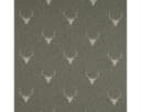 SCHÖNER LEBEN. Dekokissen Kissenhülle Jacquard Hirschkopf Geweih grün beige Bild 4