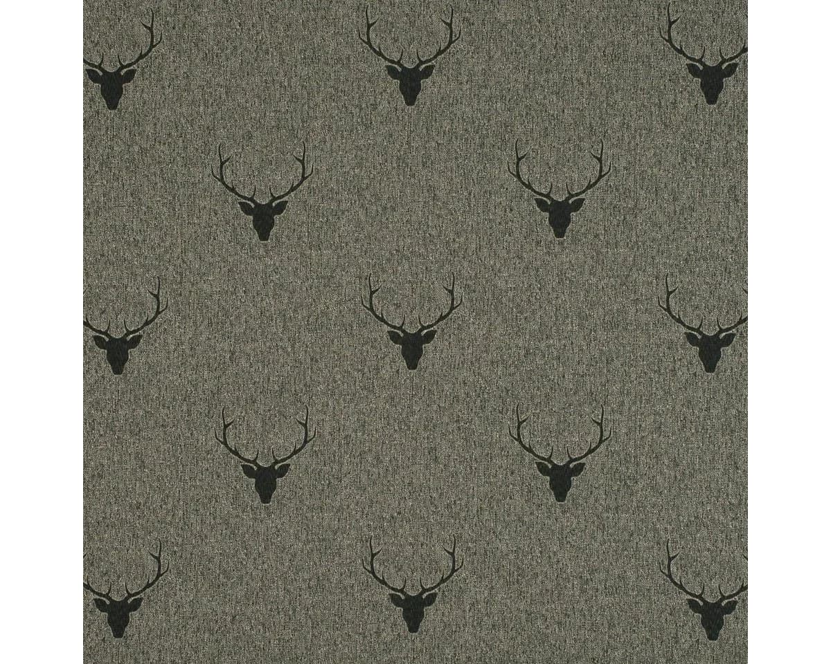 SCHÖNER LEBEN. Dekokissen Kissenhülle Hirschkopf Grün Jacquard - Bild 4