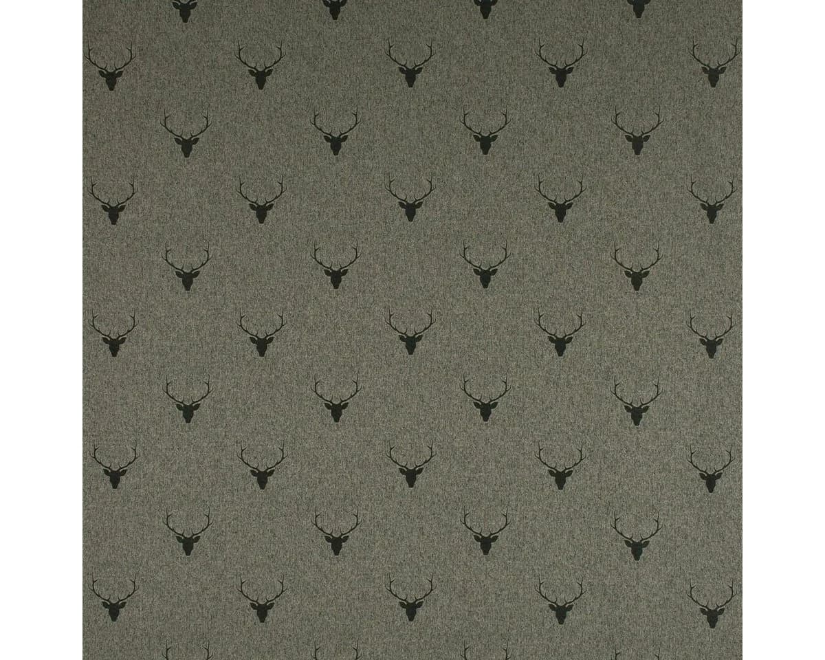 SCHÖNER LEBEN. Dekokissen Kissenhülle Hirschkopf Grün Jacquard - Bild 5
