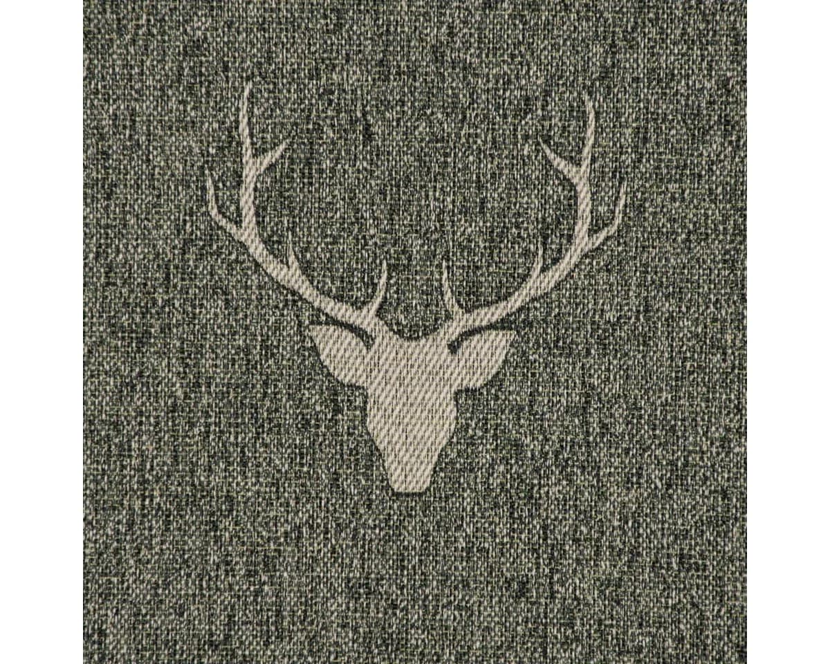 SCHÖNER LEBEN. Tischläufer Jacquard Hirschkopf Geweih Grün Beige - Bild 4