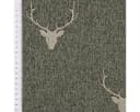 SCHÖNER LEBEN. Tischläufer Jacquard Hirschkopf Geweih Grün Beige Bild 5