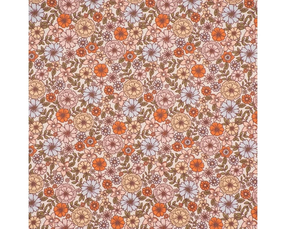 SCHÖNER LEBEN. Tischdecke abwaschbar Vintage-Blüten Weiß/Bunt
