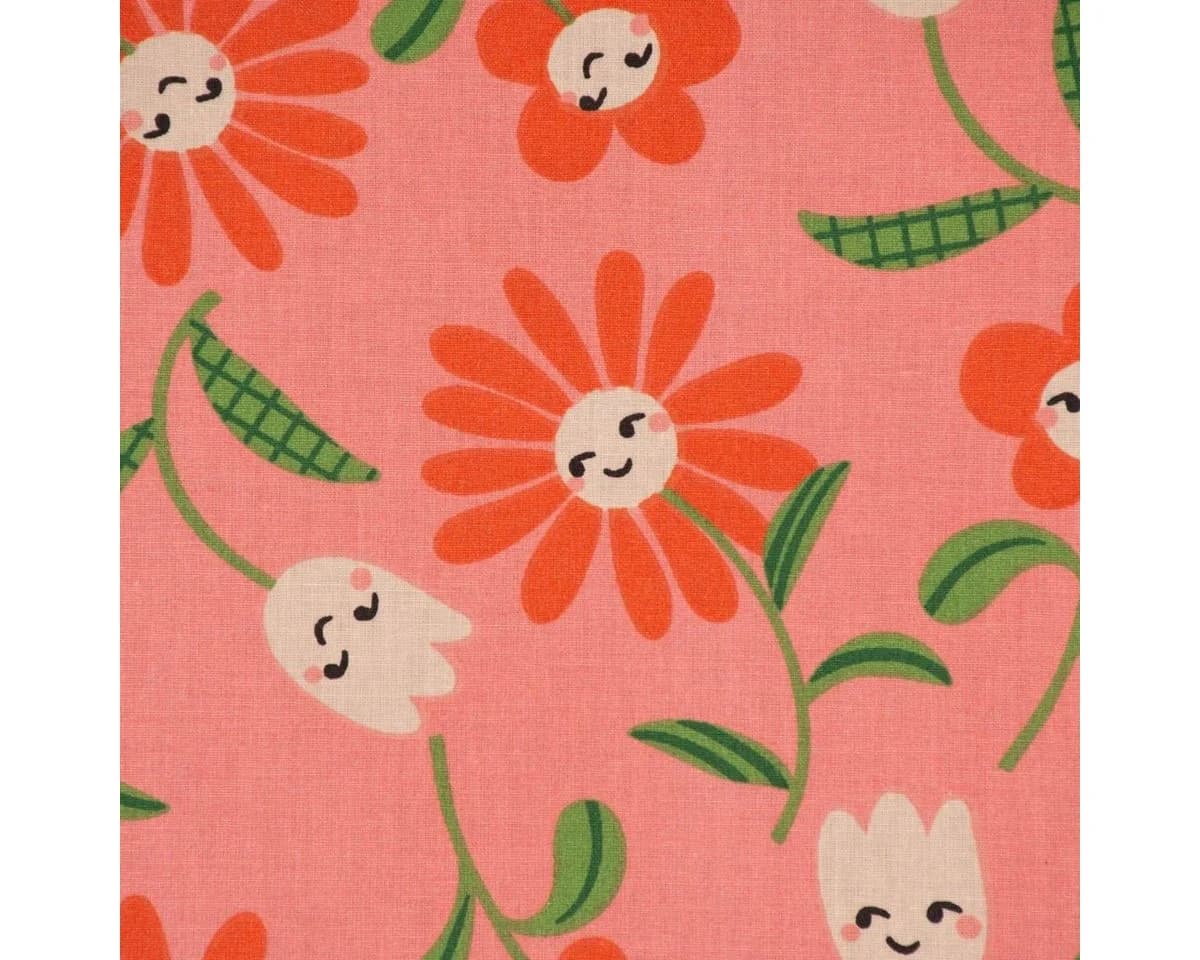 SCHÖNER LEBEN. Abwaschbare Tischdecke Blumen Rosa Baumwolle - Bild 3