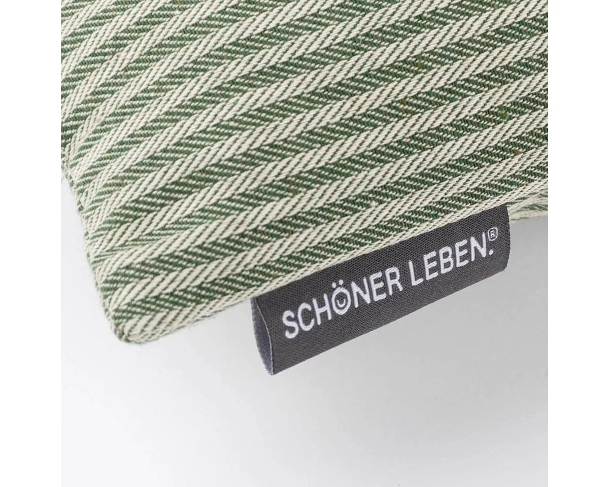 SCHÖNER LEBEN. Dekokissen Kissenhülle Dobby Streifen grün beige - Bild 4