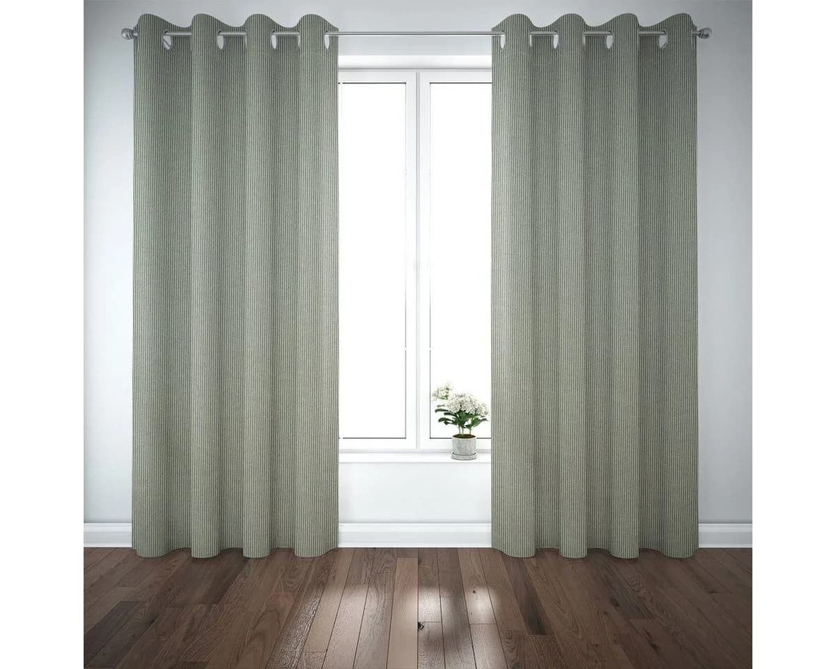 SCHÖNER LEBEN Vorhang Dobbystoff Streifen Grün Beige