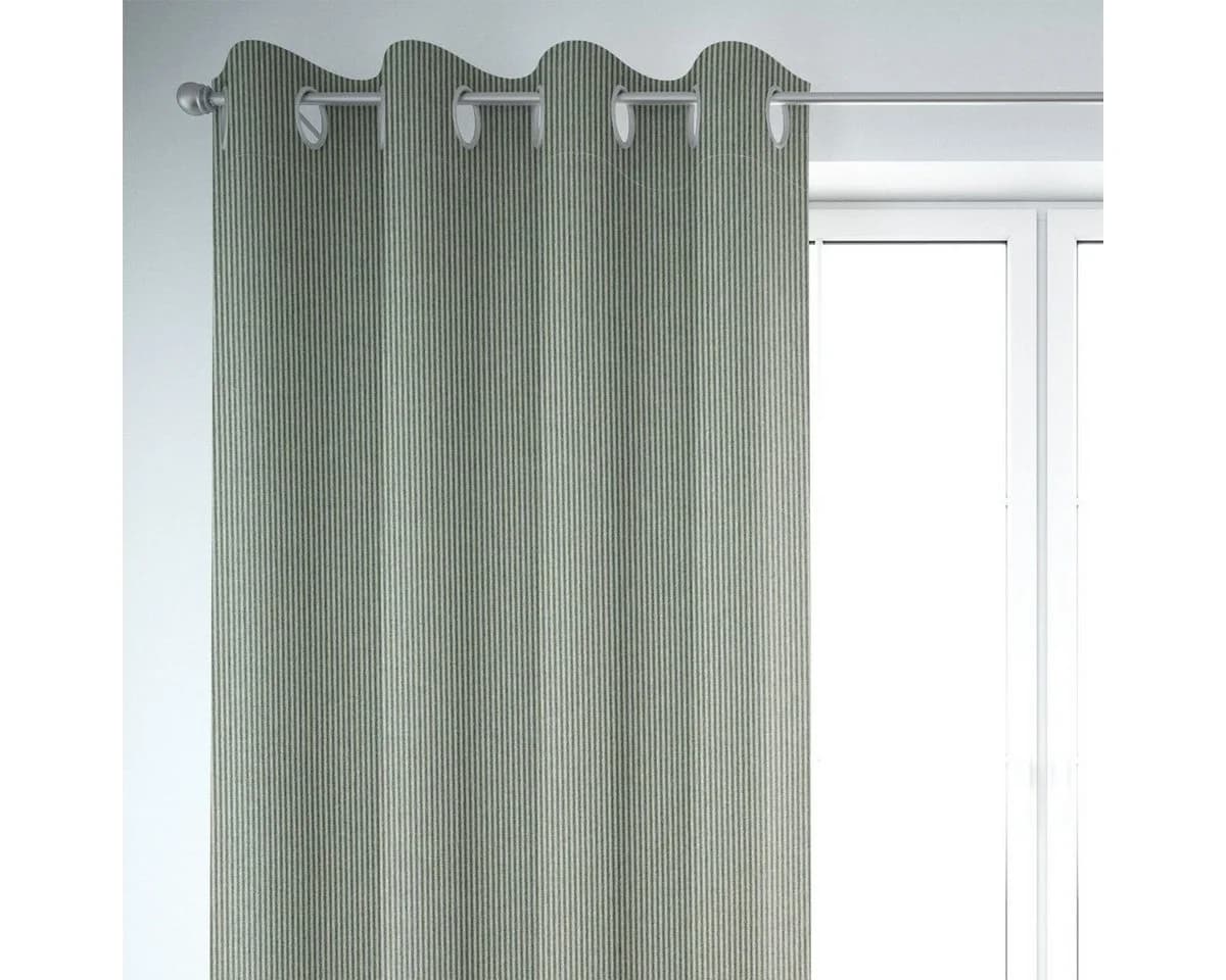 SCHÖNER LEBEN Vorhang Dobbystoff Streifen Grün Beige - Bild 2