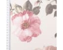 SCHÖNER LEBEN. Gardinenstoff Meterware Leinenoptik Ecru Rosa Rosenprint Bild 3