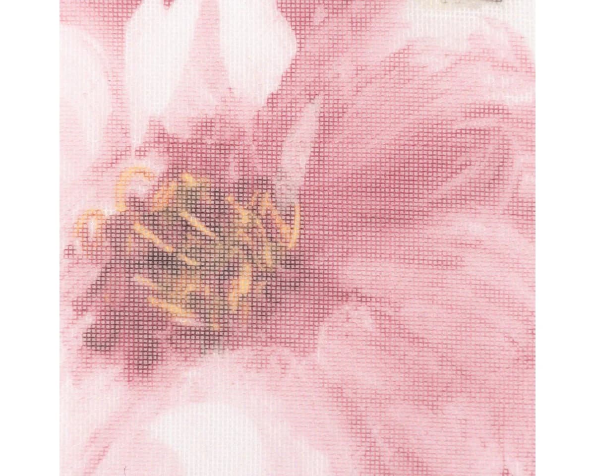 SCHÖNER LEBEN. Gardinenstoff Meterware Leinenoptik Ecru Rosa Rosenprint - Bild 5