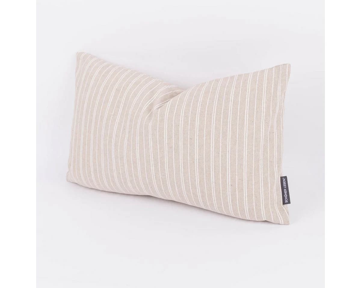 SCHÖNER LEBEN. Dekokissen Kissenhülle Basic Stripe Streifen natur