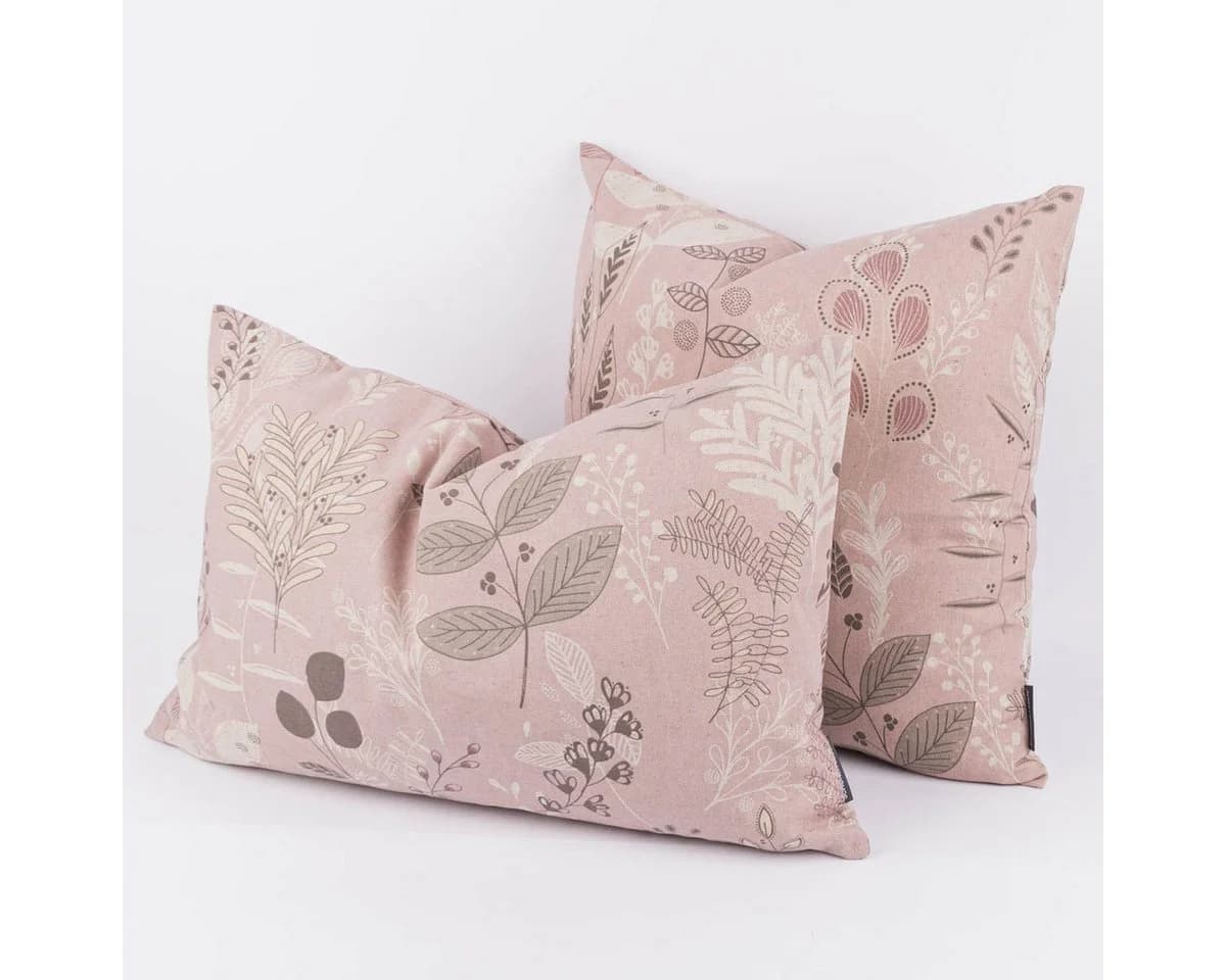 SCHÖNER LEBEN. Dekokissen Kissenhülle Soft Calming Leaves rosa - Bild 2