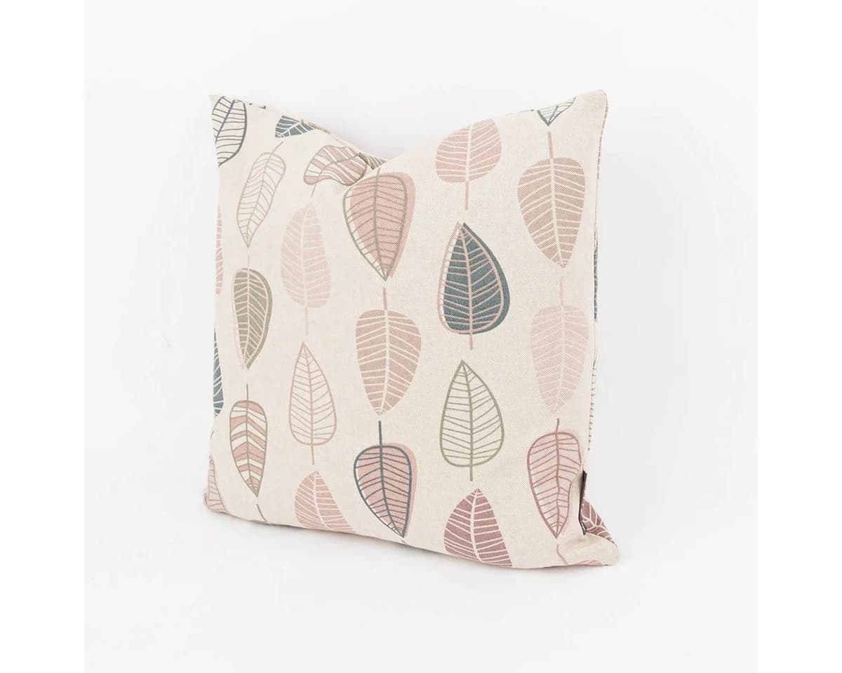 SCHÖNER LEBEN. Dekokissen Kissenhülle Scandi Retro Leaves natur rosa - Bild 2