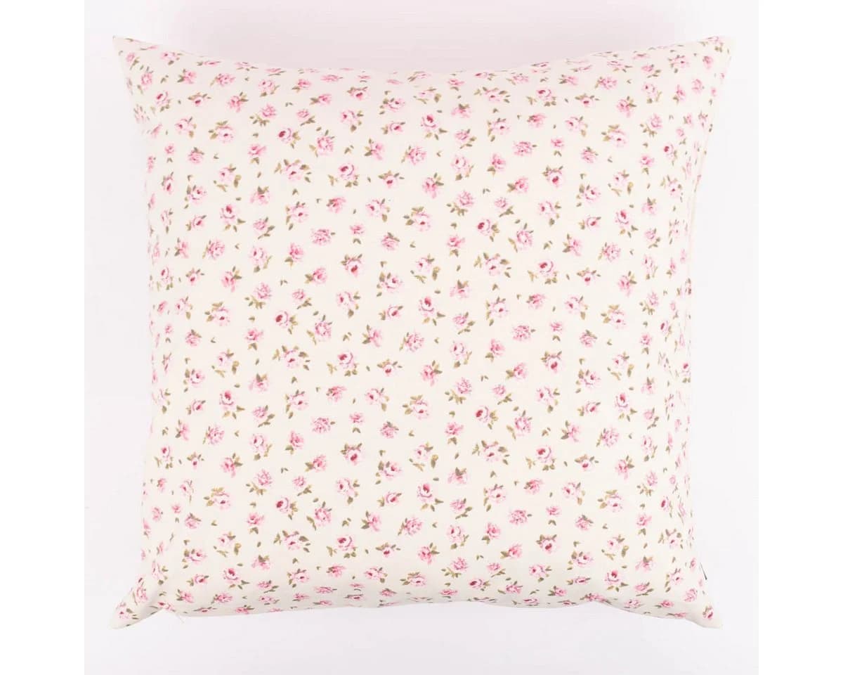 SCHÖNER LEBEN. Dekokissen Kissenhülle Classic Little Rose Ecru Rosa