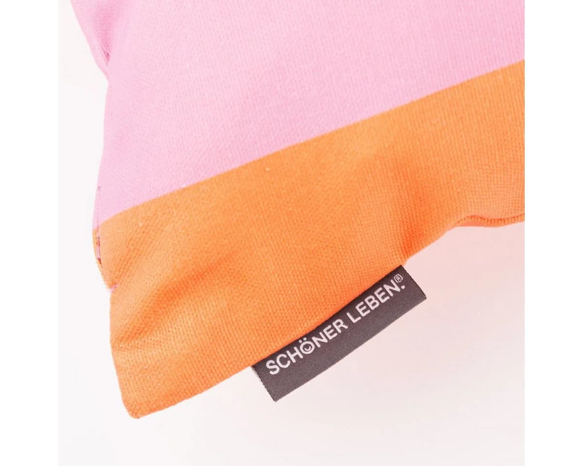 SCHÖNER LEBEN. Dekokissen Kissenhülle Streifen Orange Pink - Bild 4