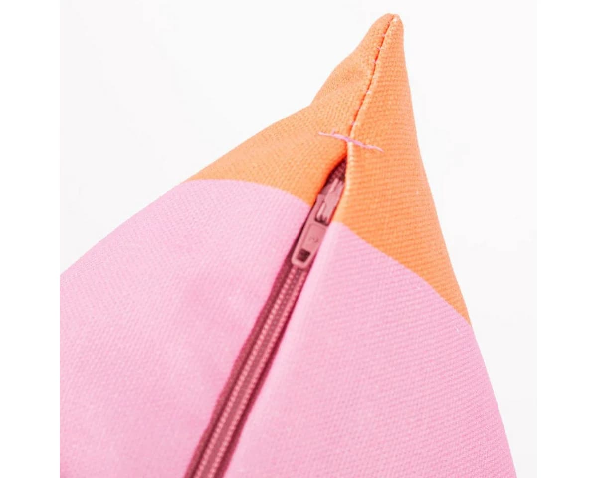 SCHÖNER LEBEN. Dekokissen Kissenhülle Streifen Orange Pink - Bild 5