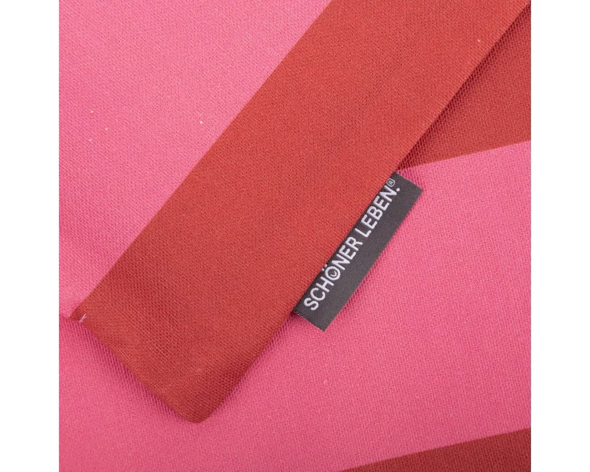SCHÖNER LEBEN. Dekokissen Kissenhülle Streifen Rot/Pink