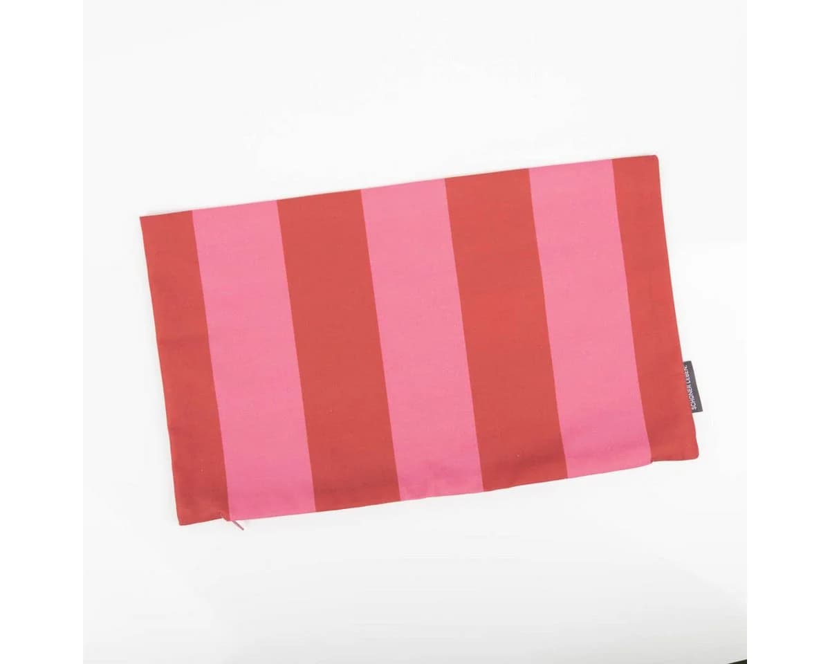 SCHÖNER LEBEN. Dekokissen Kissenhülle Streifen Rot/Pink - Bild 2