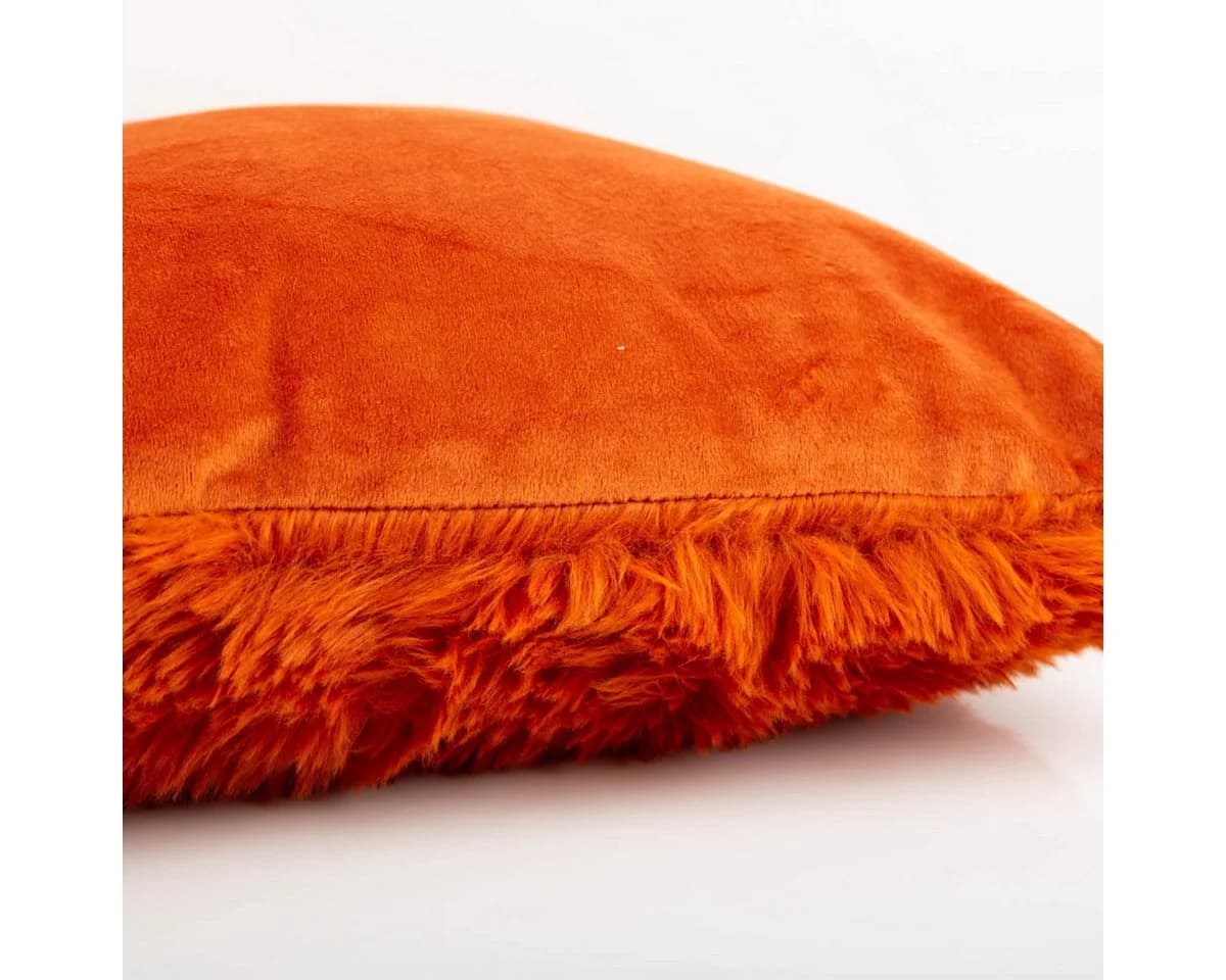 SCHÖNER LEBEN. Kuschelkissen Plüsch & Velours Orange 45x45cm - Bild 3