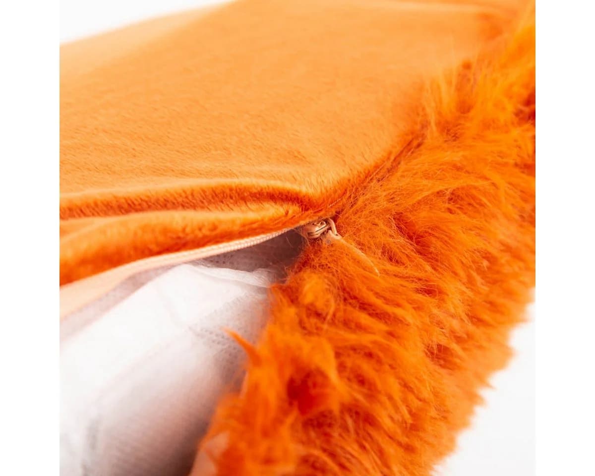 SCHÖNER LEBEN. Kuschelkissen Plüsch & Velours Orange 45x45cm - Bild 4