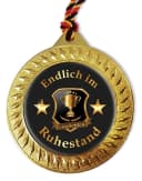 RAHMENLOS® Metallschild Medaille, Orden, Ruhestand Geschenk mit Geschenkbox und Kordel Bild 1