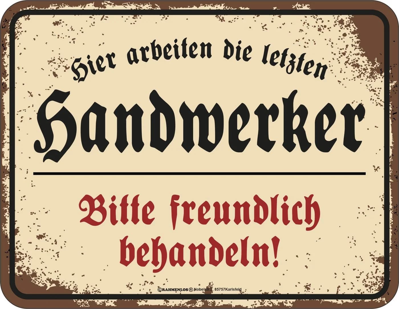 RAHMENLOS® Metallschild "Die letzten Handwerker" Deko Blechschild - Bild 2