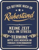 RAHMENLOS® Metallschild Ruhestand Geschenk für Rentner Bild 2