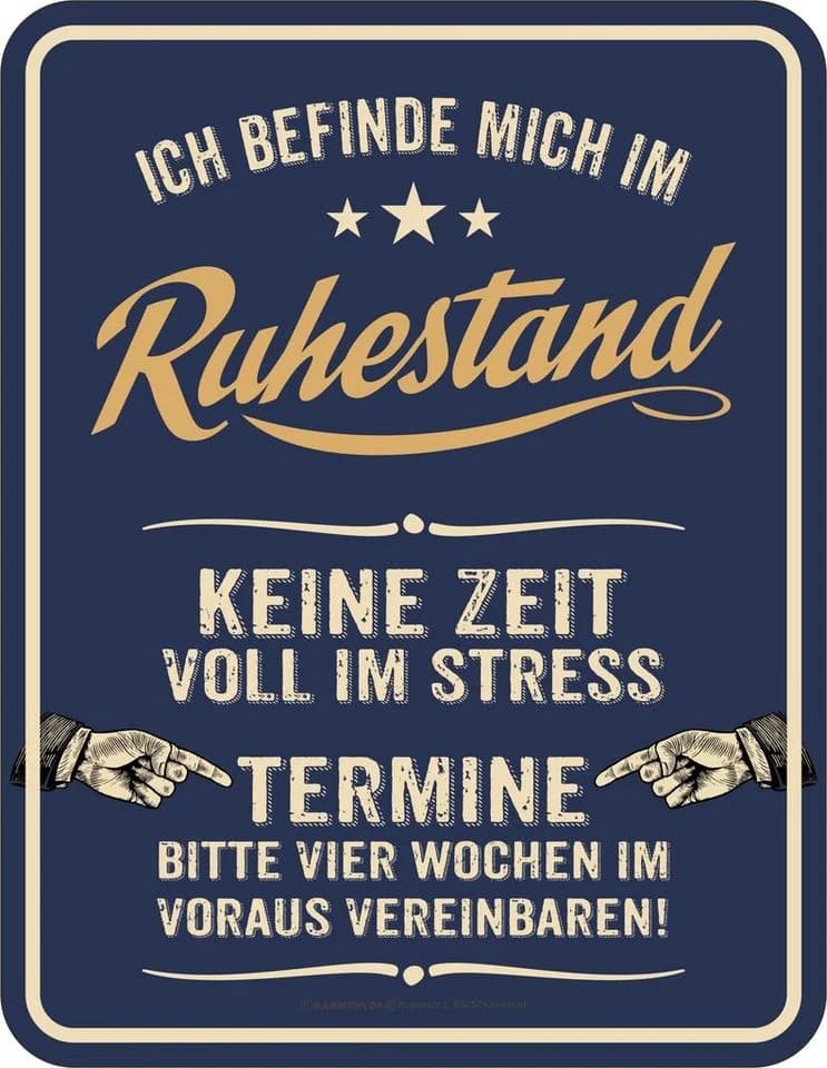 RAHMENLOS® Metallschild Ruhestand Geschenk für Rentner - Bild 2