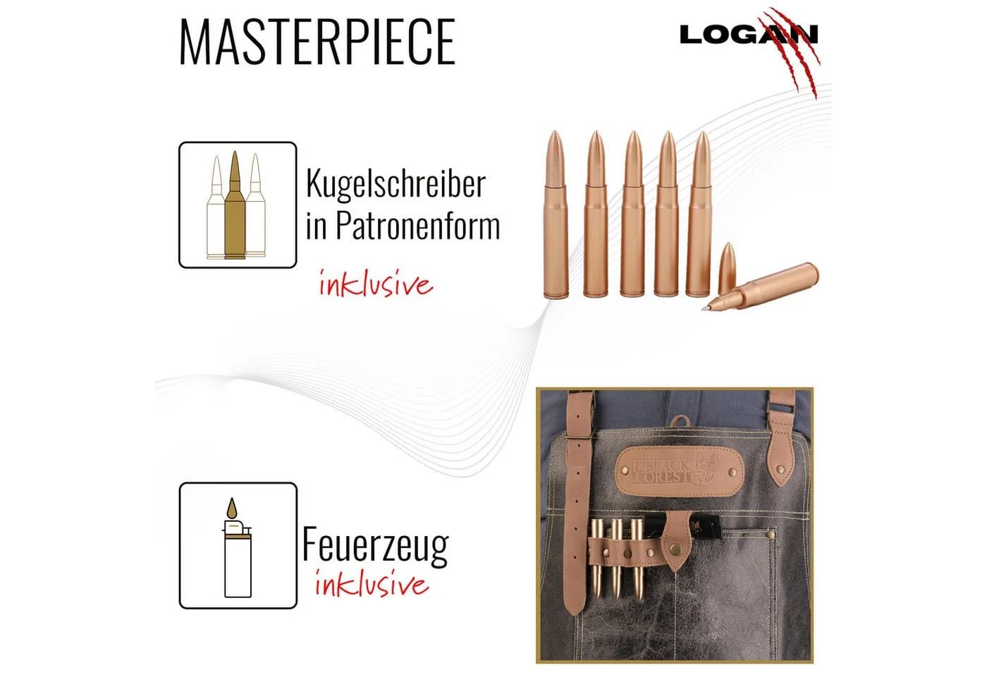 BLACK FOREST FOX Grillschürze Logan Masterpiece Leder Schwarz - Bild 3
