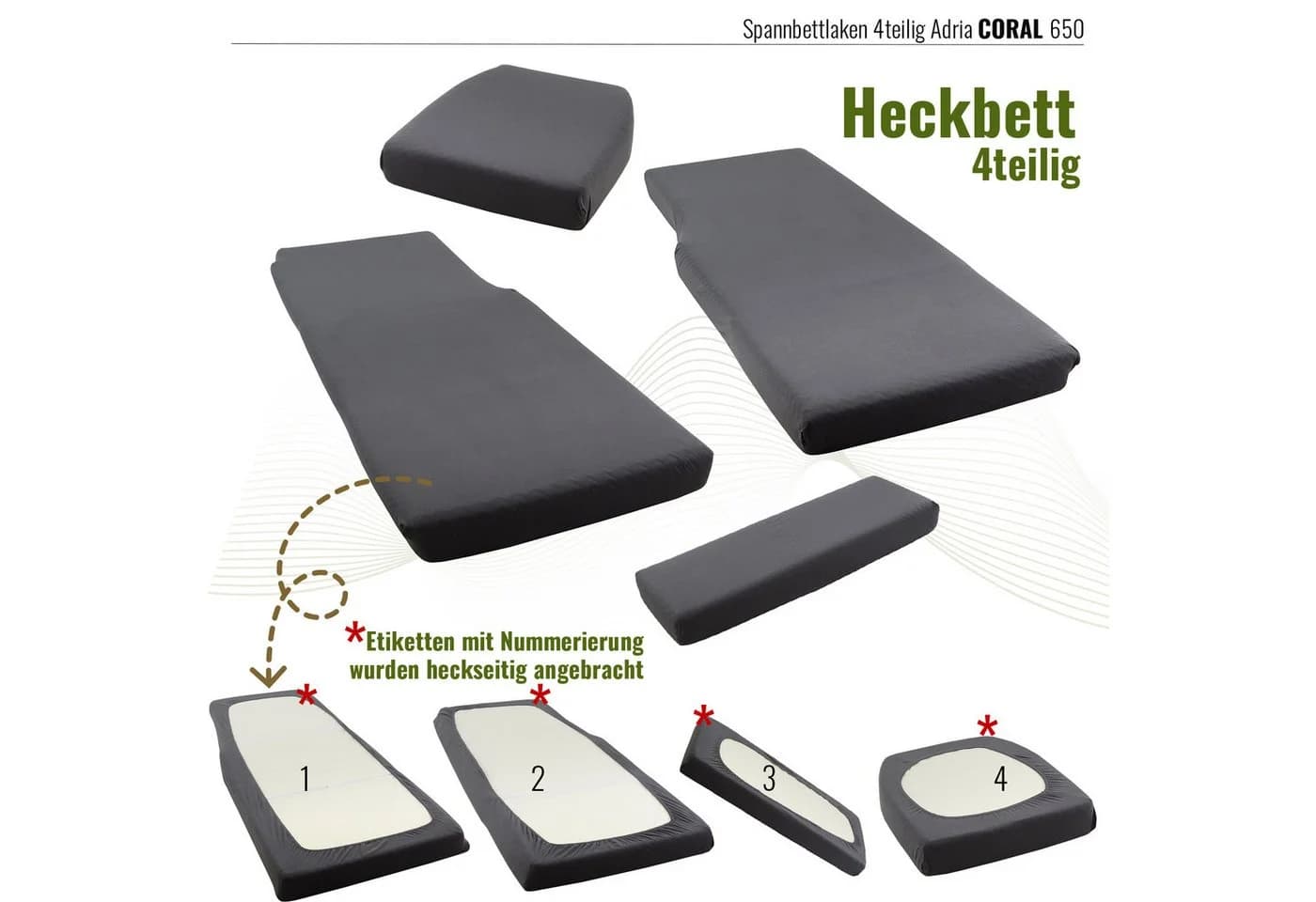 Black Forest Fox Spannbettlaken 4-teilig Grau für Adria Coral - Bild 2