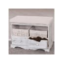 MCW Sitzbank Kommode mit 2 Körben Shabby-Look Weiss Bild 1