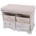 MCW Sitzbank Kommode mit 2 Körben Shabby-Look Weiss Bild 2