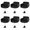 MCW 6er-Set Esszimmerstuhl Houston Schwarz Kunstleder Chrom Drehstuhl Bild 2