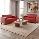 Sofa-Garnitur Moncalieri Kunstleder Rot 2x 2er-Sofa Bild 1