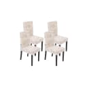 MCW 4er-Set Esszimmerstuhl Littau Textil Creme Dunkle Beine Bild 1