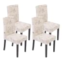 MCW 4er-Set Esszimmerstuhl Littau Textil Creme Dunkle Beine Bild 2